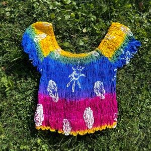 Ruched Tie-Dye Vacation Top